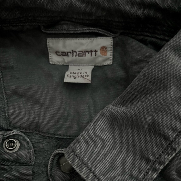 Retro Oversized Carhartt Canvas Jacket Fleece-Lined in black/gray - Picture 3 of 9